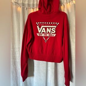 Red Cropped Vans Hoodie